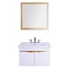 Innoci-Usa Anacapa 32 in. W Wall Mounted Vanity Set with Integrated Basin and Framed Mirror in Glossy White 91322081